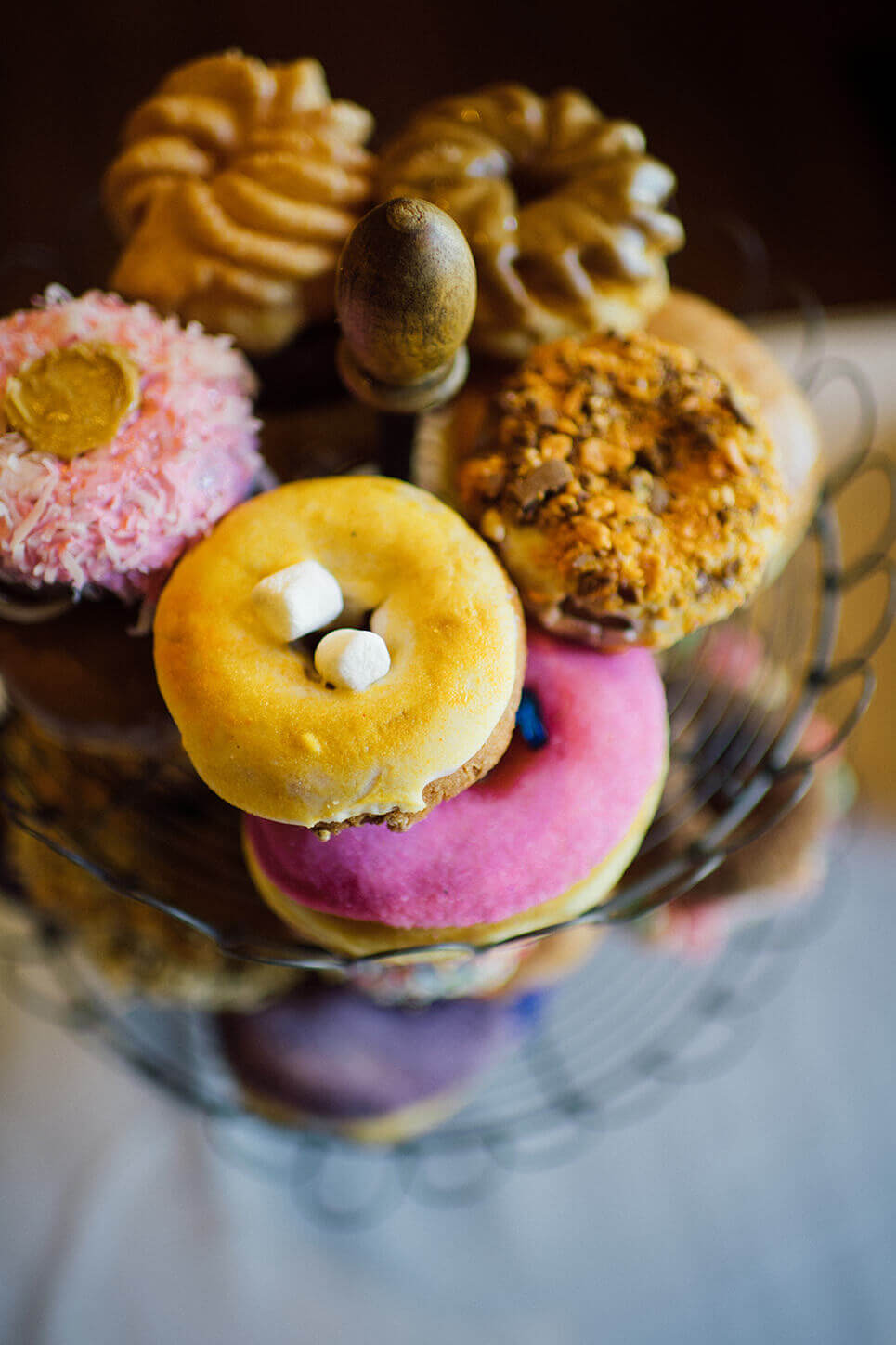 wedding dessert donut display