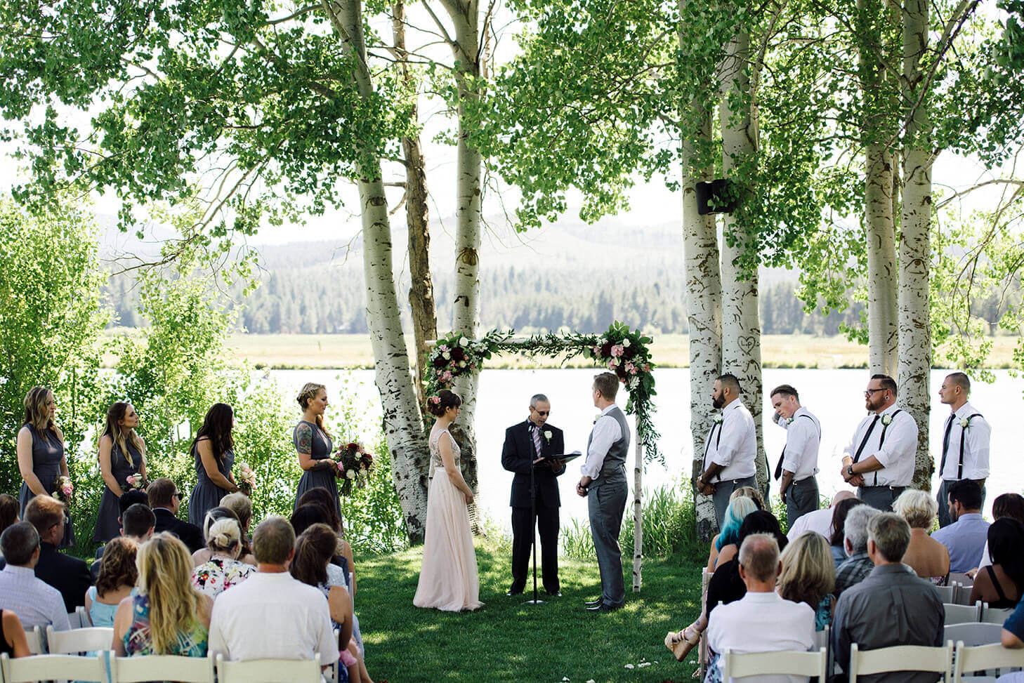 wedding ceremony with arch