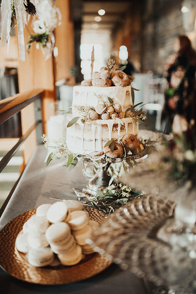 donut cake wedding dessert table