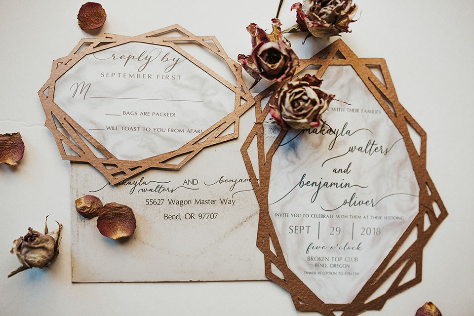 modern geometric wedding invitations