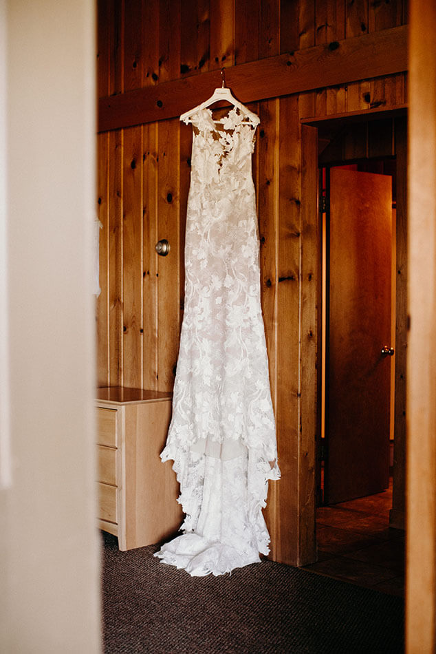 modern floral cutout wedding dress