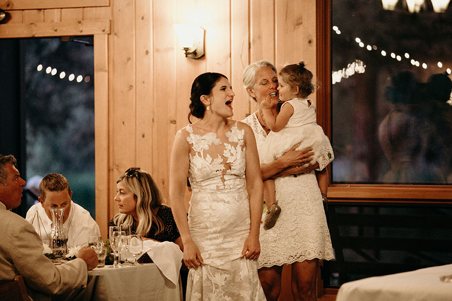 bride surprise toast lodge wedding planner