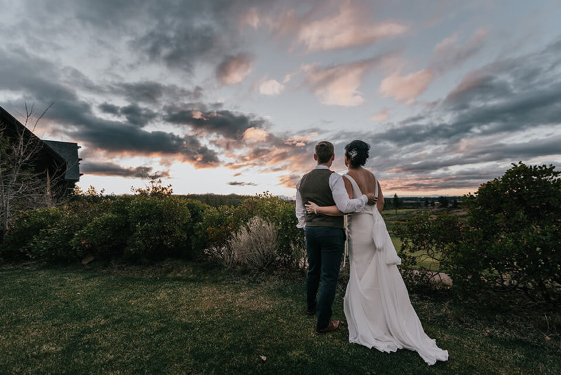 tetherow wedding sunset photo
