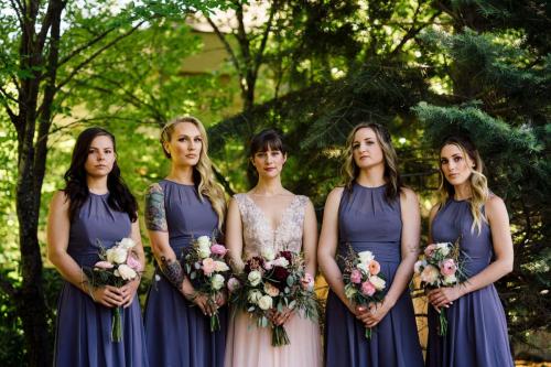 bridal party grey dresses